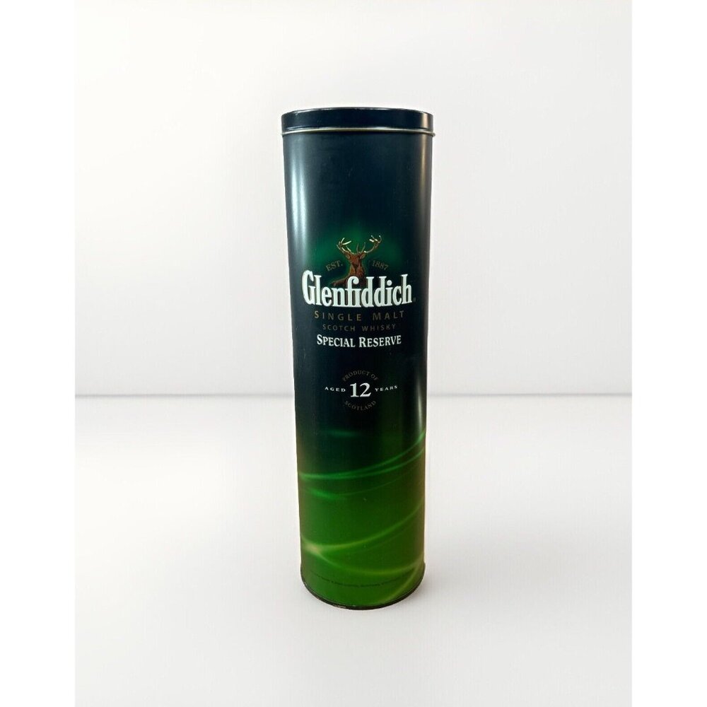 Glenfiddich Single Malt Scotch Whiskey Special reserve Empty Tin W/ paper Sleeve